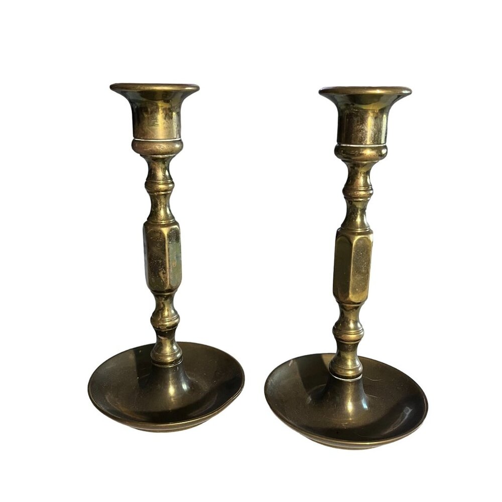 Vintage Brass Candlestick Holders - Pair 7" Tall - Class Up That Table With Some